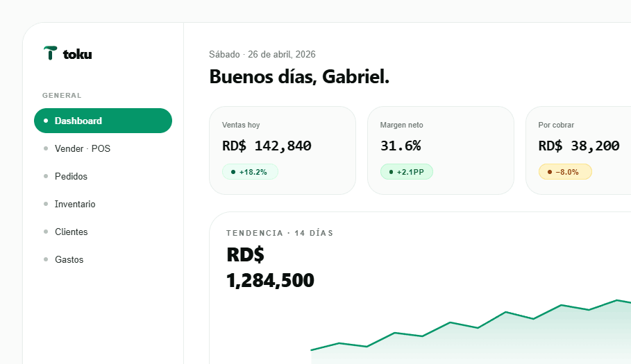 Toku Dashboard ERP Preview